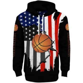 Basketball Logo Hoodie - American Pride Black