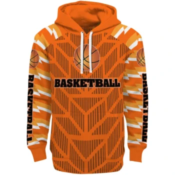 Basketball Logo Hoodie - Personalized Arrow Stripes Orange