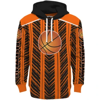 Basketball Logo Hoodie - Personalized Chevron Motion Orange