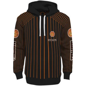 Basketball Logo Hoodie - Personalized Pinstripe Pattern
