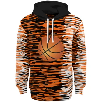 Basketball Logo Hoodie - Personalized Streak Lines Orange