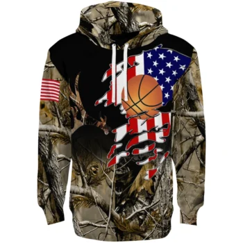 Basketball Logo Hoodie - Personalized Tree Camo
