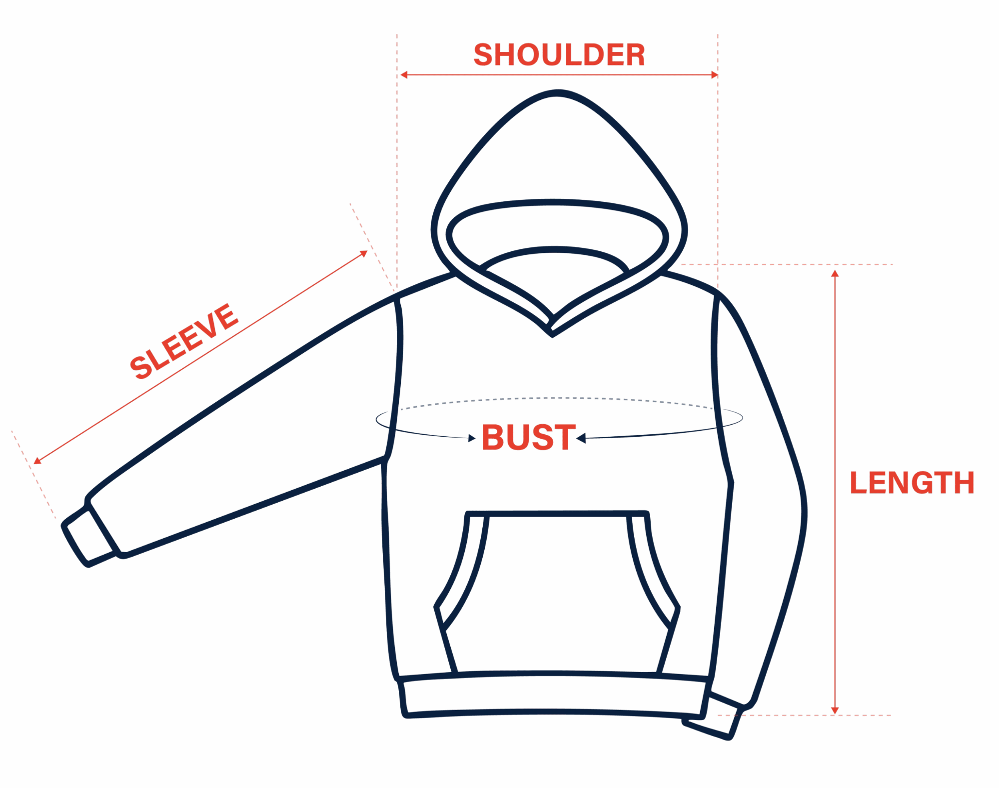 hoodie size guide