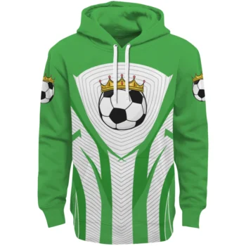 Soccer With Crown Hoodie - Concentric Lines Green