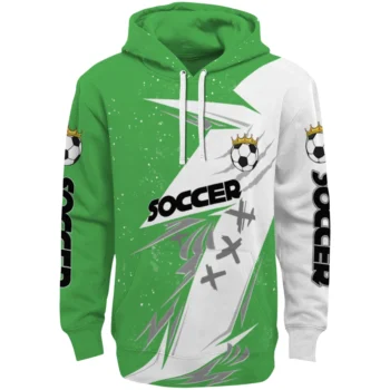 Soccer With Crown Hoodie - Dynamic Slash Green White