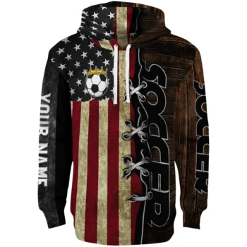 Soccer With Crown Hoodie - Personalized American Pride