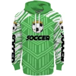 soccer-with-crown-hoodie-personalized-chevron-stripe-green-best-selling.webp