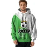 soccer-with-crown-hoodie-personalized-diagonal-stripe-green-white-best-selling.webp