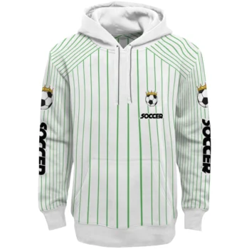 Soccer With Crown Hoodie - Personalized Pinstripe Pattern