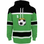 soccer-with-crown-hoodie-personalized-striped-pattern-green-best-selling.webp