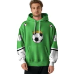 soccer-with-crown-hoodie-personalized-striped-sleeves-green-best-selling.webp