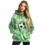 soccer-with-crown-hoodie-personalized-tie-dye-pattern-green-best-selling.webp