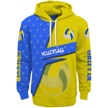 Volleyball Logo Hoodie - Customized Abstract Shape Yellow