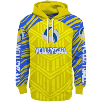 Volleyball Logo Hoodie - Customized Chevron Stripe Yellow