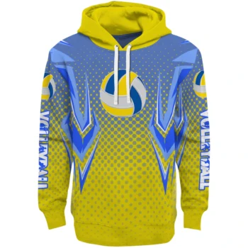 Volleyball Logo Hoodie - Customized Football Laces Yellow