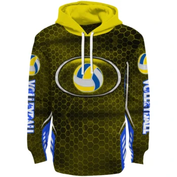 Volleyball Logo Hoodie - Customized Oval Mesh Yellow