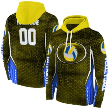 volleyball logo hoodie customized oval mesh yellow fashion forward