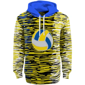 Volleyball Logo Hoodie - Customized Streak Lines Yellow