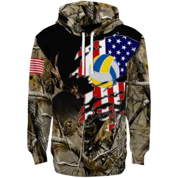 Volleyball Logo Hoodie - Customized Tree Camo