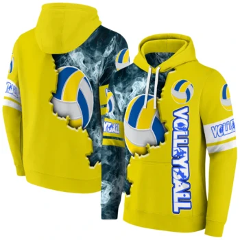 volleyball logo hoodie edge mist yellow fashion forward
