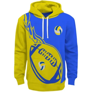 Volleyball Logo Hoodie - Flaming Football Yellow