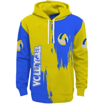 Volleyball Logo Hoodie - Splatter Effect Yellow