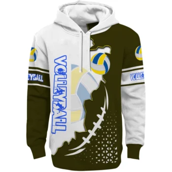 Volleyball Logo Hoodie - Triangular Pattern Yellow White